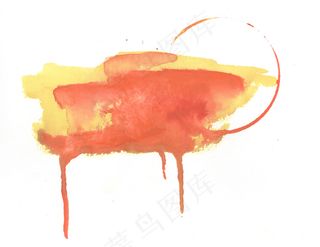 水墨装饰橘色系2