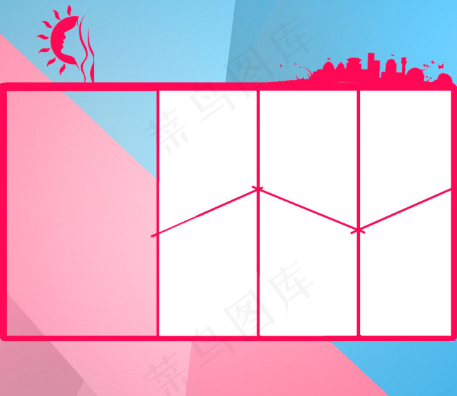 红色背景线条边框