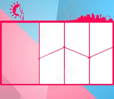 红色背景线条边框