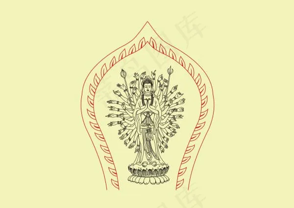 菩萨佛像矢量素材ai矢量模版下载