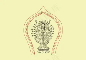 菩萨佛像矢量素材