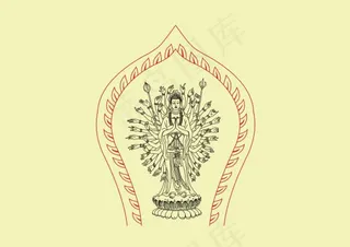 菩萨佛像矢量素材