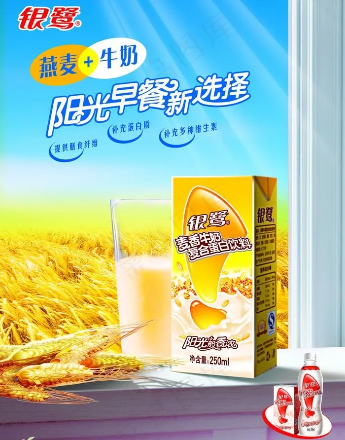 银鹭麦香牛奶09最新广告图片(3494X4724(DPI:300))psd模版下载