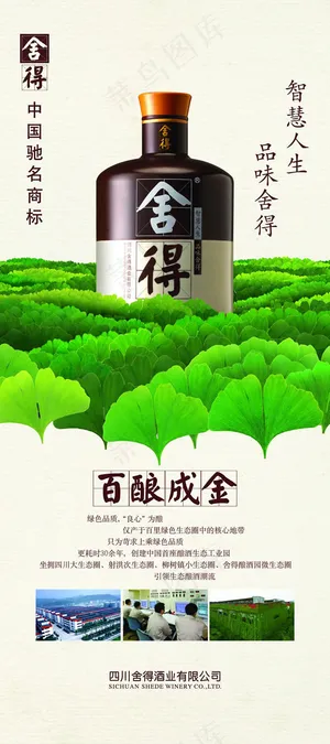 沱牌舍得酒广告易拉宝设计psd素材