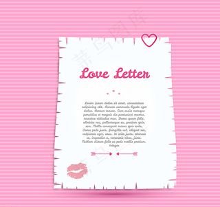 白色情书粉底背景矢量素材图片