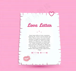 白色情书粉底背景矢量素材图片
