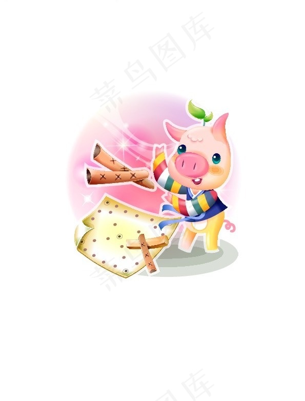 2007最新韩国新春情侣猪矢量图0...