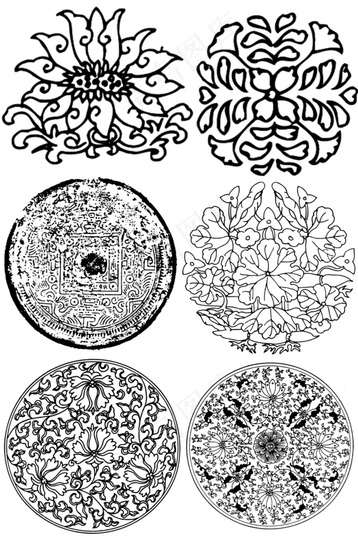 矢量中国传统纹样素材设计免费下载