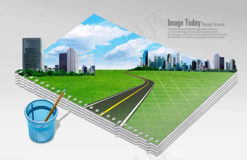 高清PSD分层素材笔直的马路 高清PSD分层素材笔直的马路