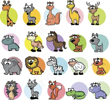 矢量卡通动物插画