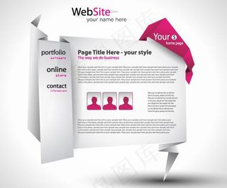 折纸网站设计矢量素材二