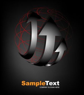 动感箭头地球商务科技背景图片