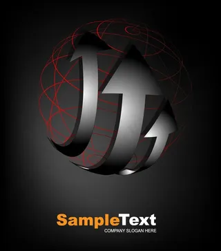 动感箭头地球商务科技背景图片