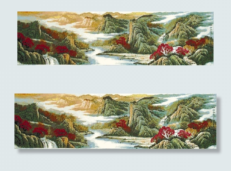 十字绣风景图纸江山如此多娇图片