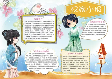 汉族小报汉族手抄报56个民族小报 汉族小报汉族手抄报56个民族小报