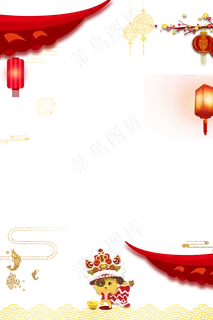 新年喜庆背景边框psd分层图素材