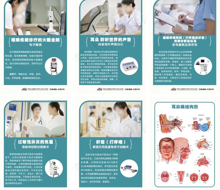 耳鼻喉门诊展板cdr矢量模版下载