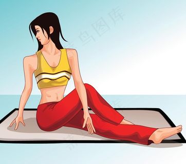 卡通瑜伽人物图片