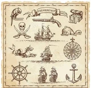 海盗主题元素矢量