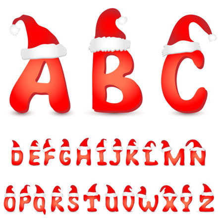 圣诞节的英文字体eps,ai矢量模版下载