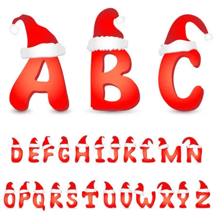 圣诞节的英文字体eps,ai矢量模版下载