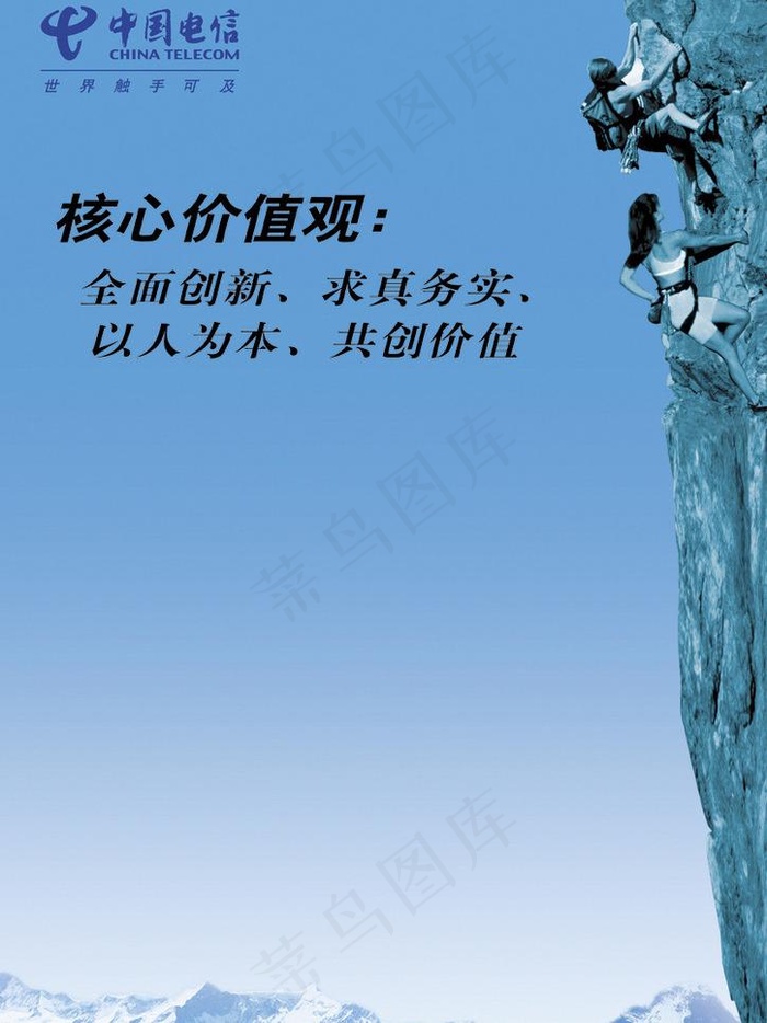中国电信核心价值观海报图片