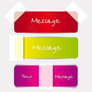 精美标签贴纸便利贴矢量图
