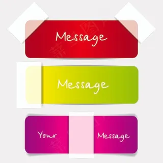 精美标签贴纸便利贴矢量图