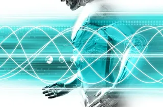 跑步金属人数码背景