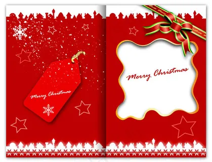红色圣诞贺卡模板矢量素材