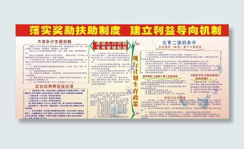 奖励扶助制度展板图片