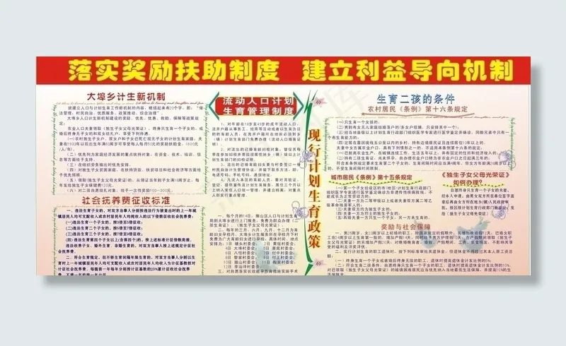奖励扶助制度展板图片cdr矢量模版下载