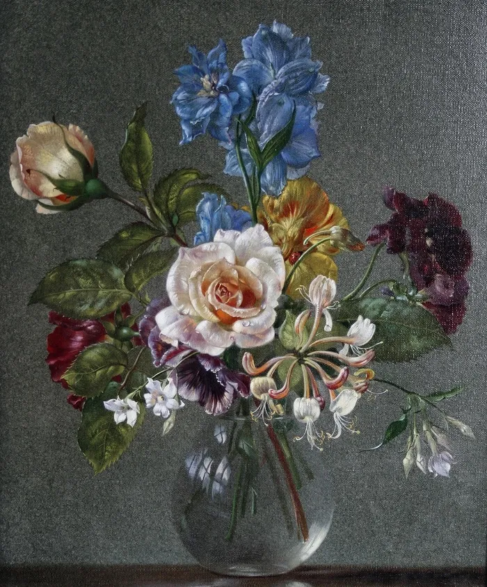 高清花卉油画