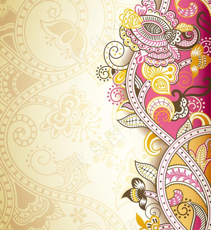欧式花纹背景图片