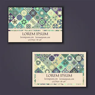 绿色民族花纹抵用券图片