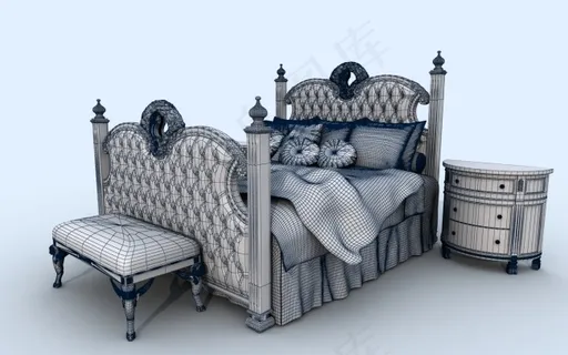 床欧式成组模型