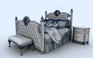 床欧式成组模型