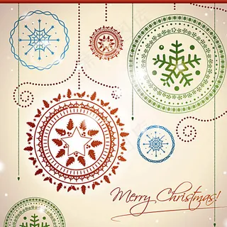 精美圣诞彩球纹样矢量素材图片