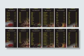 菜谱源文件 爵士岛咖啡菜单图片