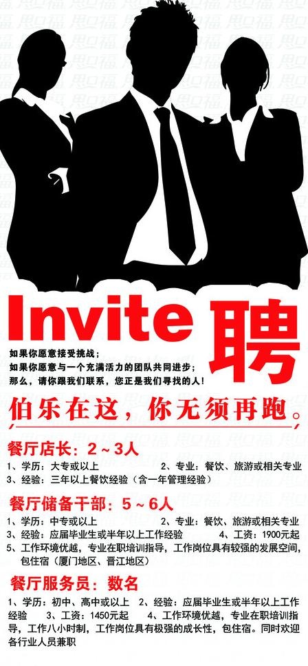 招聘海报设计图片psd模版下载