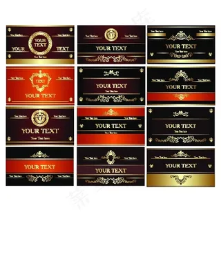 古典花纹卡片素材