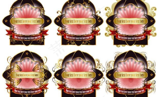 欧式花纹吊牌矢量素材图片eps,ai矢量模版下载