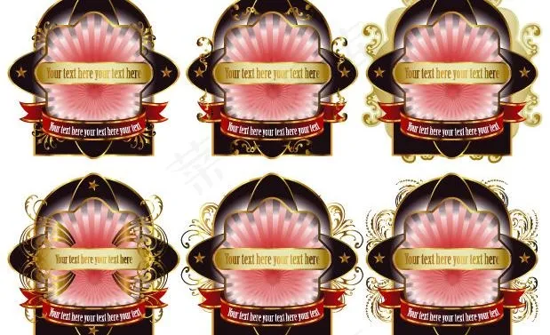 欧式花纹吊牌矢量素材图片eps,ai矢量模版下载