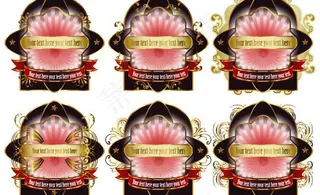 欧式花纹吊牌矢量素材图片