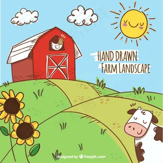 奶牛沐浴在阳光下欣赏前方牧场窗口鸡...