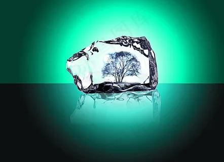 水晶里面的树图片