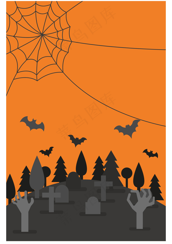 卡通万圣节海报展板背景图