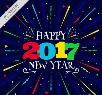 带有彩色线条的2017背景