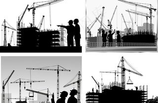 城市建筑工地剪影图片