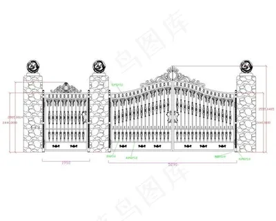 CAD铝大门图块铸铝行业